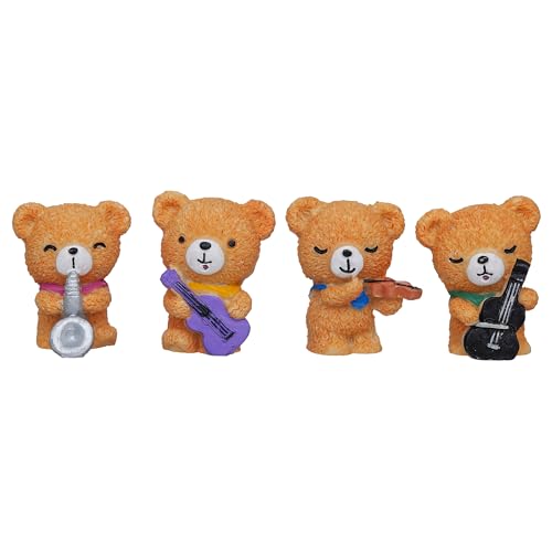 eCraftIndia Valentine Gift for Girlfriend Boyfriend| Set of 4 Cute Teddy Bears Playing Musical Instruments Decorative Showpieces| Valentine Day Gift for Husband Wife Her Him| Valentine Decoration Item 3 41NPT9FlKwL