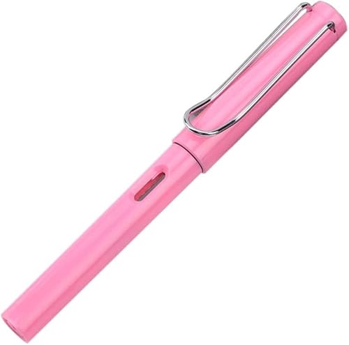 Fountain Pen,0.38mm Calligraphy Practice Smooth Writing Plastic Fine Nib Fountain Pen,Elegant Design Cool Pens,Best Pens For Smooth Journaling and Calligraphy,Fountain Pens and Refills (Pink)