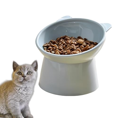 Qixuer Ciotole per Gatti, Ciotole per Cani Plastica per Animali Domestici Ciotole per Gatti Ciotola di Cibo Alta Protegge la Colonna Vertebrale Cervicale Dell'animale Domestico