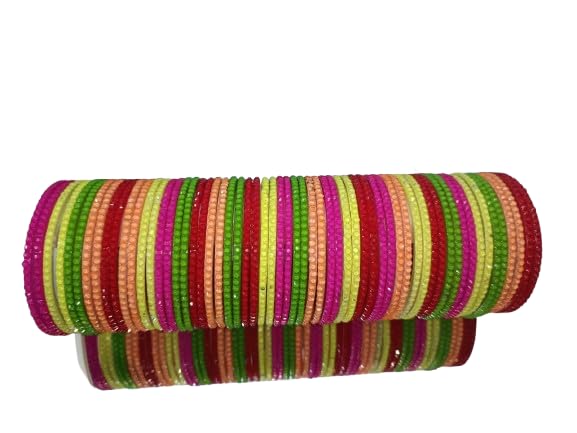 Neon Multicolor Glass Bangles – Pack of 60 (5 Dozen) – Vibrant Ethnic Hand Accessories for Women & Girls (2.4) (B0DHNB3FSB) Amazon Price History, Amazon Price Tracker