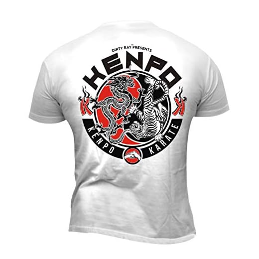 Dirty Ray Artes Marciales Kenpo Karate Camiseta Hombre DT49 (L)
