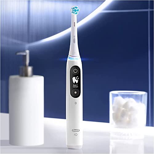 Oral-B iO Series 6 Elektrische Zahnbürste, black lava & iO Series 6 Elektrische Zahnbürste/Electric Toothbrush, 2 Aufsteckbürsten, 5 Putzmodi, Magnet-Technologie, Display & Reiseetui, white – Bild 7