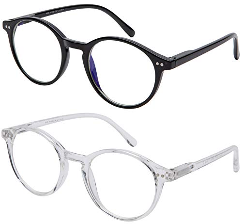 Image of Yogo Vision Blue Light Blocking Glasses Men Women Computer Anti Eyestrain Glasses Round Frame Blue Light Blocker Eyeglasses