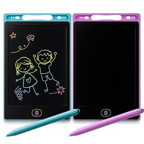 SOL 2pk LCD Writing Tablets for Kids - 8 Inch Drawing Pad with Stylus Pen
