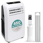 SereneLife Small Air Conditioner Portable 10,000 BTU with Built-in Dehumidifier - Portable AC unit for rooms up to 450 sq ft - Remote Control, Window Mount Exhaust Kit