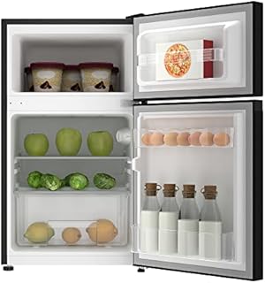 CHiQ 86L Under Counter Fridge Freezer, 25 L Freezer with 4 Star Freezing, 61 L Fridge,for Dorm, Apartment,Office, 12-year compressor warranty41db low noise, reversible doors with dark inox