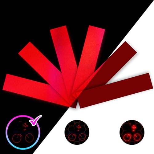 Image of LOOM Reflective Stickers for Helmet | 6pcs Engineer red | Similar to 3M Reflective Tape | Bike Reflectors for Night Riding, Mailbox reflectors | Waterproof hi vis Decals for Car, Trailer