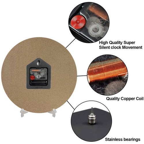 Reloj de pared analógico redondo de madera 12 pulgadas miniatura 6