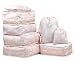 Vercord 8 Pcs Packing Cubes Pods Travel Luggage Suitcase Organizer & Shoes Laundry Bags, Pink Alpaca