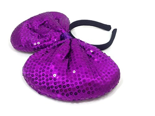 Sequin Big Bow Headband: H13 (Violet)