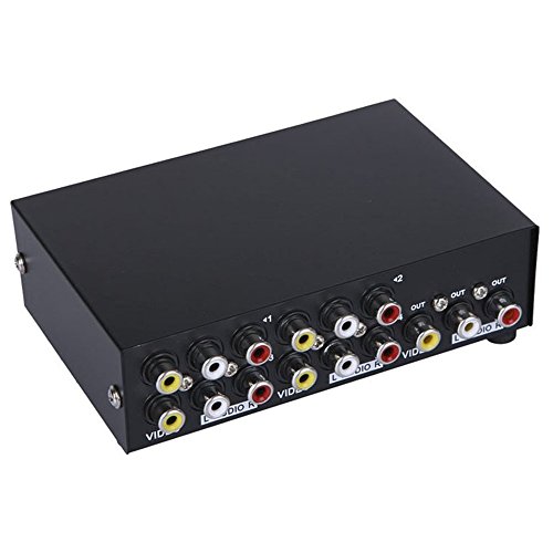 Sunskey 4 Way Video Audio AV Switch Metal Housing 4 in 1 Out