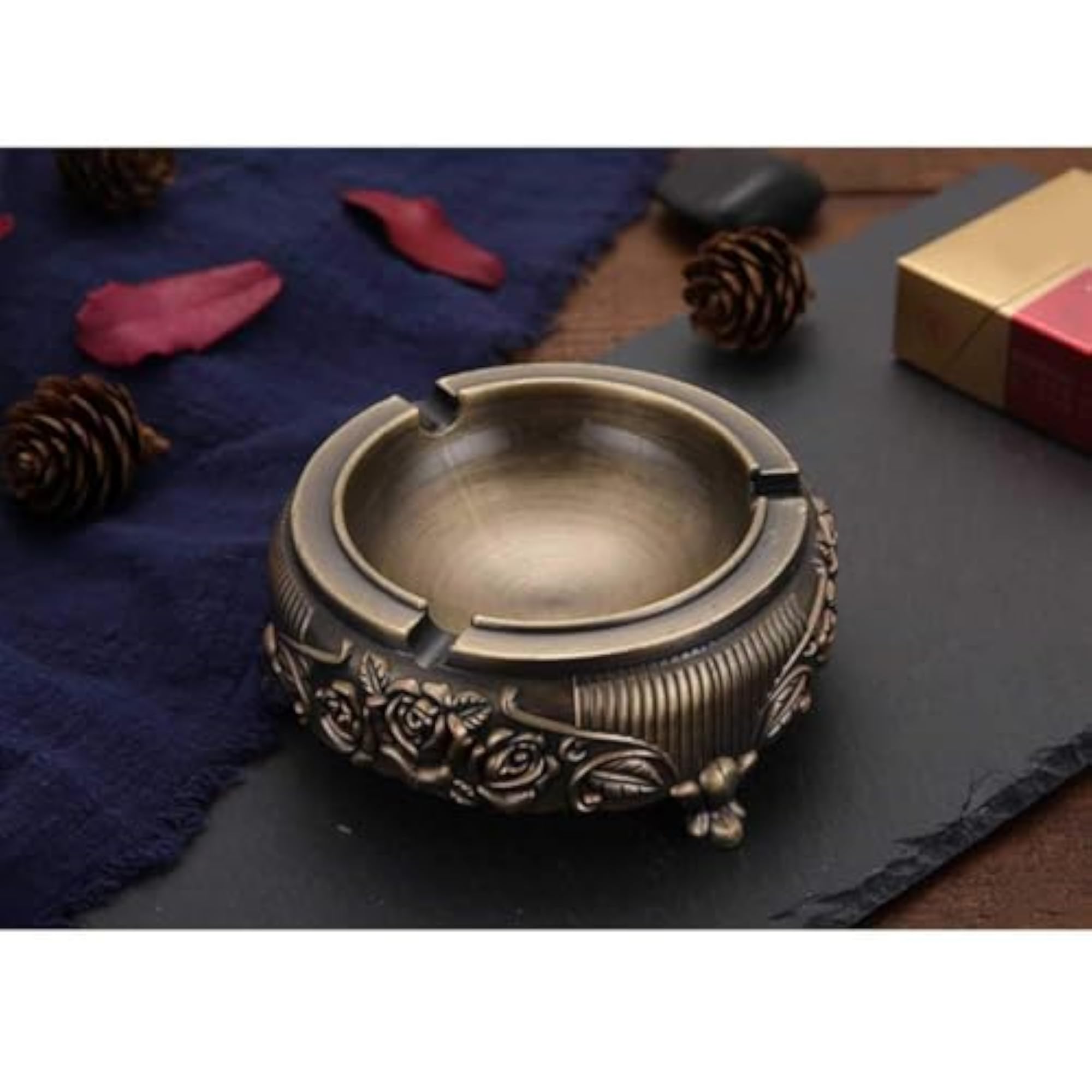 Vintage Glass Leaf Shaped Ashtray, Portable Gift
