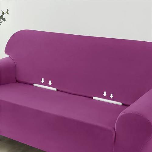 Vista 29 de Funda elástica para sofá de 3 cojines, 1 funda de terciopelo para sofá, fundas protectoras de muebles con parte inferior elástica, lavable a máquina