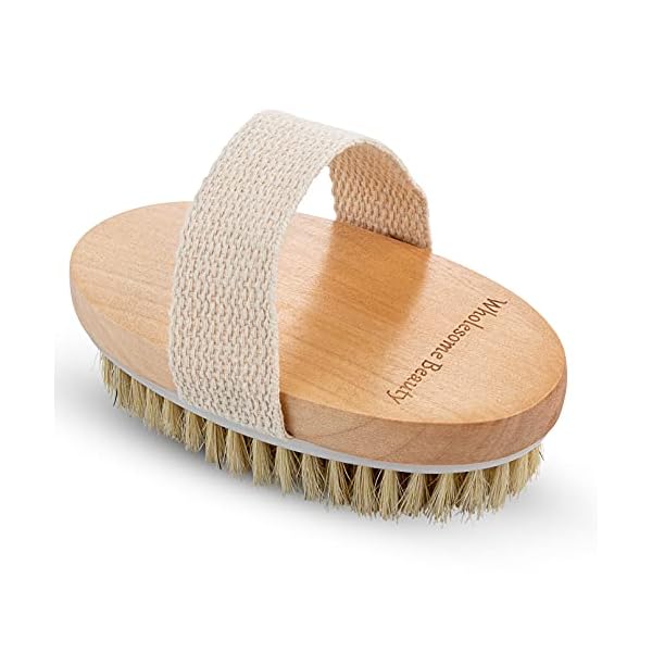 Dry-Skin-Body-Brush-Improves-Skins-Health-and-Beauty-Natural-Bristle-Remove-Dead-Skin-and-Toxins-Cellulite-Treatment-Improves-Lymphatic-Functions-Exfoliates-Stimulates-Blood-Circulation Dry Skin Body Brush - Improves Skin's Health and Beauty - Natural Bristle - Remove Dead Skin and Toxins, Cellulite Treatment, Improves Lymphatic Functions, Exfoliates, Stimulates Blood Circulation