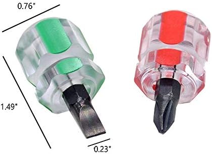 6-Pieces Mini Short Screwdrivers, Stubby Phillips Slotted Star-Head Micro Screwdriver for Split Car Fender Repair