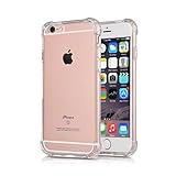 CaseHQ iPhone 6 Plus Case, iPhone 6S Plus Case Transparent Enhanced Grip Protective Defender Cover Soft TPU Shell Shock-Absorption Bumper Anti-Scratch Back Air Cushioned 4 Corners - Clear