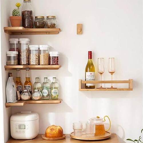 Support de rangement mural en bois lot de 3 étagères pour optimiser l'espace
