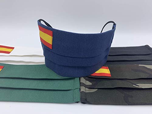 Pack de cuatro unidades dos azules y dos verdes con bandera de España tratados con...