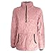 Women's Zip Up Sweatshirt Half Zip Pullover Long Sleeve Lapel Fuzzy Cozy Top with Pocket Casual Fall Trendy Clothes S-2XL