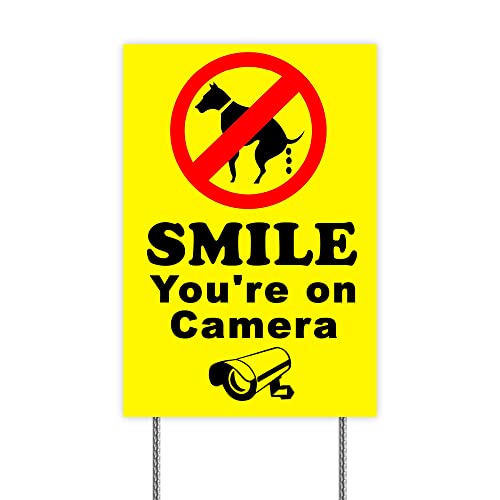 Colibrox Peter Select No Dog Poop - Smile You're On Camera 8''X12'' Plastic Coroplast Sign With Stake Y Funny Retro Vintage Business Nostalgic Signs #TOP14