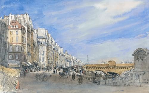 Cuadro Pared Vintage de David Cox póster artístico Pont Neuf para decorar comedores clásicos
