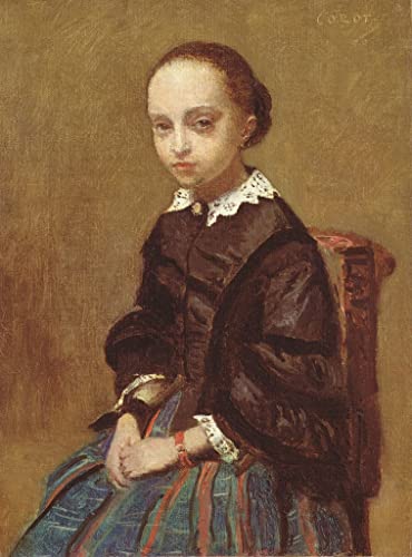 Affiches sur toile portrait fille Corot 50 x 70 cm poster impression tableau peinture classique