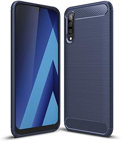 Samsung Galaxy A70 Case,MAIKEZI Soft TPU Brushed Anti-Fingerprint Full-Body Protective Phone Case Cover for Samsung Galaxy A70 2019 6.7" (Navy Brushed TPU)
