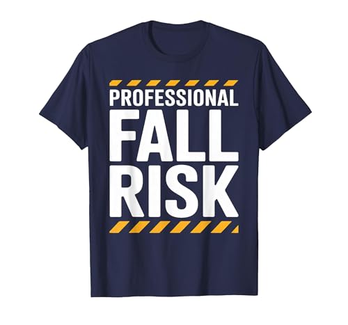 Professional Fall Risk Funny Extreme Sports Injury T-Shirt, Men, Navy Blue, Large