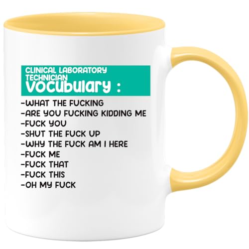 quotedazur - Mug Clinical Laboratory Technician Vocabulary Humor Sarcasm - Funny Mug for Lab Techs, Science Lovers, Birthdays, Graduations, and Office Gifts