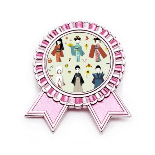 Broche japonaise fille rose métal taille M accessoire traditionnel