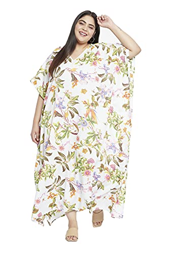 Image of Oussum Women Long Maxi Plus Size Polyester Kaftan Gown, Womens Kaftan Dresses Lounge Resort Wear, Plus Size Kaftan