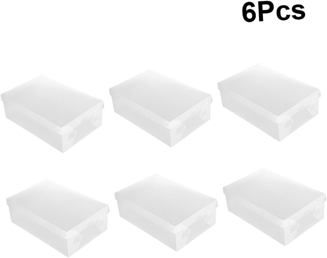 6Pcs Large Flip-Top Shoe Storage Boxes 33X20X12Cm Plastic Dustproof Shoe Organizers for Home Closet Storage