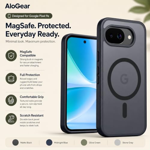 Image of Translucent Case Cover for Google Pixel 10A, Aero-Space Grade Protection Cover (Frosted Matte Black Magnetic)