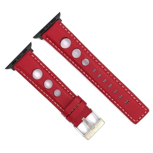 Bracelet racing cuir perforé Apple Watch Series 1 à Ultra 45mm