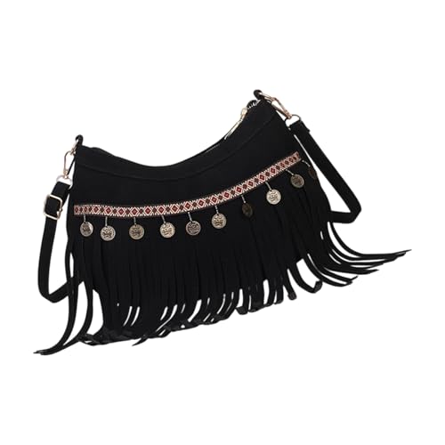 [�C���X�N] Fringe Crossbody Shoulder Bag with Adjustable Strap,Tassels Underarm Bag Western Fringe Purses for Women Hobos Handbags W