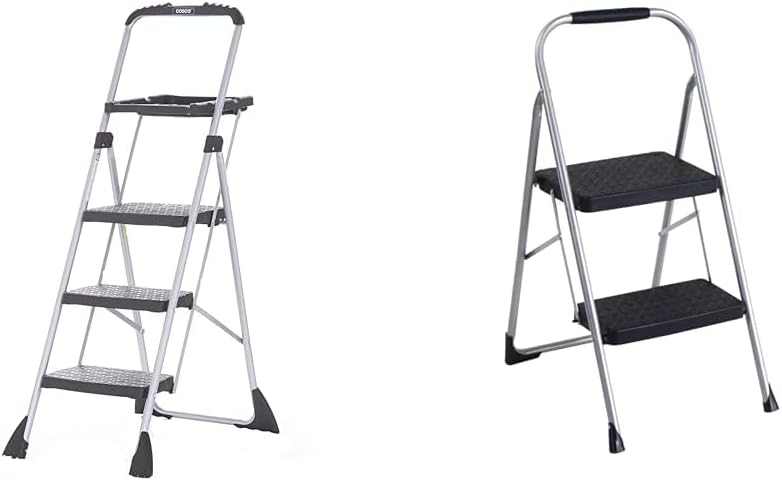 Cosco Three Step Max Steel Work Platform and 2-Step Big Step Steel Step Stool Bundle