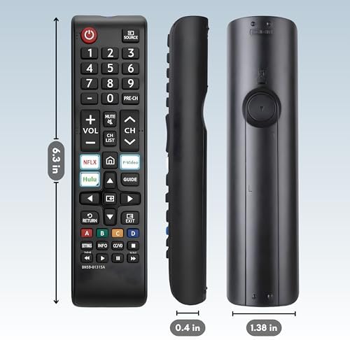 Universal Samsung TV Remote Control Replacement for Smart TV - Easy Setup, Durable Design, Universal Infrared Remote, Streaming Shortcuts - Works with Samsung Smart TV, LCD, LED, HDTV, 3D Models — view 5