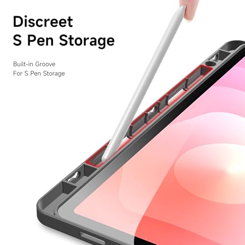 Image of INICIO Hybrid Smart Folio Case for Samsung Galaxy Tab S11 11inch 2025 SM-X730 /X736B, Detachable Front Cover, Trifold Multi Angle Stand, S Pen Holder, Auto Wake /Sleep, PU+PC+TPU, Black