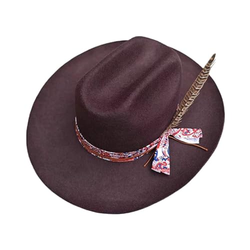 Fedoras pour mascarades en laine vintage avec bandeau fleurs et ruban