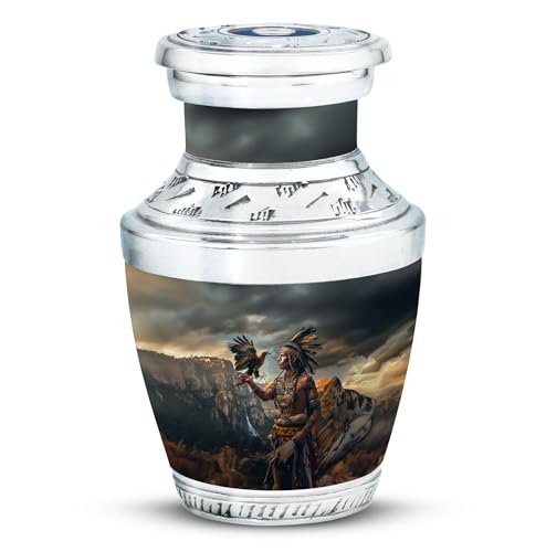 Image of Native American Mini Urns for Human Ashes - Burial and Funeral Urns for Adults (3 inch Pack of 1)