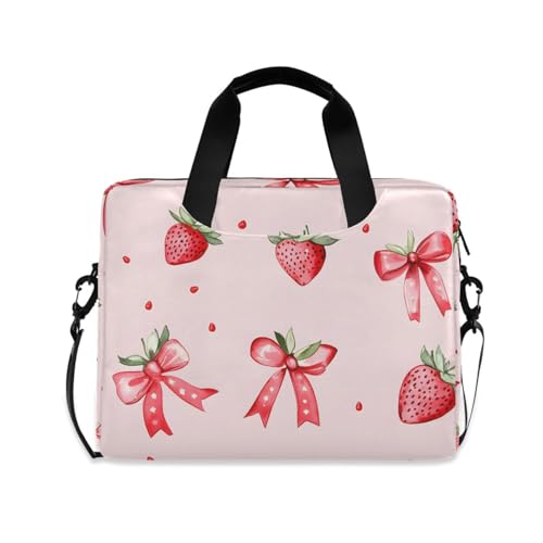 Maletín para portátil con diseño de fresa rosa 13-15.6 pulgadas miniatura 1