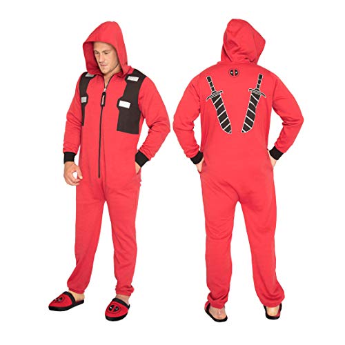 Deadpool Logo Hombre Mono rojo/negro, 65% poliéster, 35% algodón,