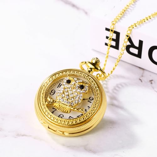 Image of JewelryWe Vintage Pocket Watch Cool Gear Steampunk Retro Pendant Necklace Watches for Men Women Halloween Costumes Daily and Office