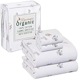 Picture of RUVANTI Flannel Sheets Queen Size - GOTS Certified 100% Organic Cotton, 4 Piece Warm, Soft & Breathable Set, Deep Pocket Snug Fit, Double Brushed Cozy All Season Bedding, Floral