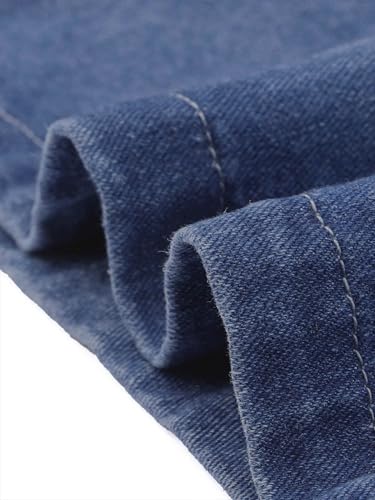 Image of Agnes Orinda Plus Size Denim Overall Dress for Women Sleeveless V Neck Denim Jumper Dress with Pocket