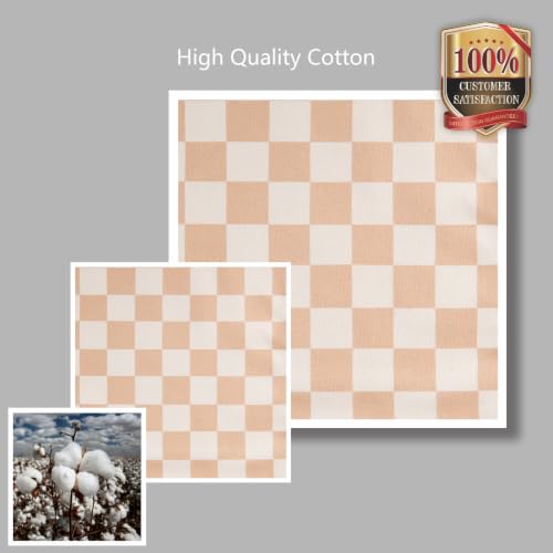 Image of TOPDesign 1-Pack Canvas Tote Bag with an External Pocket, Reusable Grocery Shopping Bag, Top Zipper Closure, Daily Essentials (Khaki Checkered)