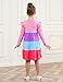 Big Kids Tween Girls Dresses Long Sleeve Cotton Casual School Fall Spring Fashion A-Line Swing Twirly Dress Outfits Clothing Clothes Vestido para Niña Pink Block 8-9 Years