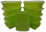Table To Go 20-Pack 32 Ounce Single Compartment Bento Lunch Boxes with Lids - Stackable, Reusable, Microwave, Dishwasher & Freezer Safe - Meal Prep, Portion Control, Lime Green