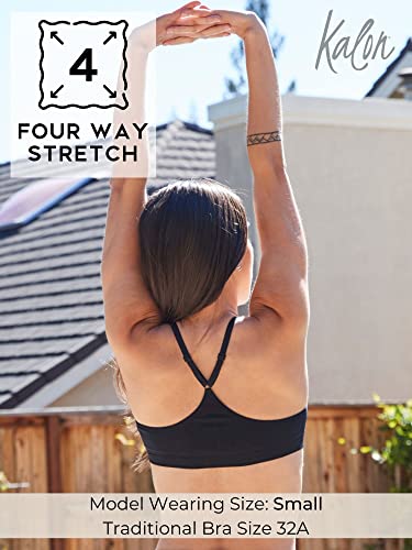 Image of Kalon Women's 4 Pack Racerback Sports Bralette Seamless Wireless Comfort Bra