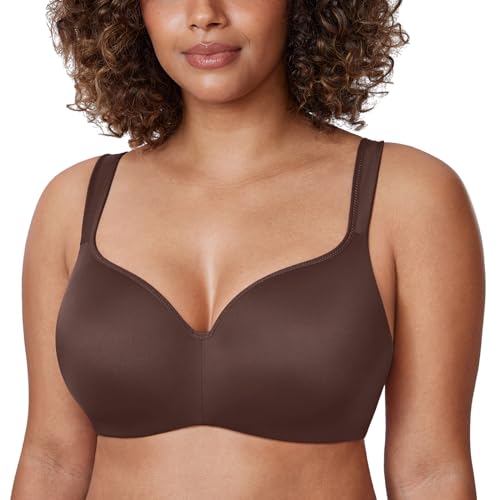Image of DELIMIRA Women's Balconette Bra Full Coverage Plus Size Tshirt Underwire Back Smoothing Seamless Bras